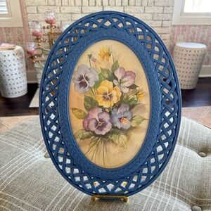 Vintage Homco Pansy Wall Hanging